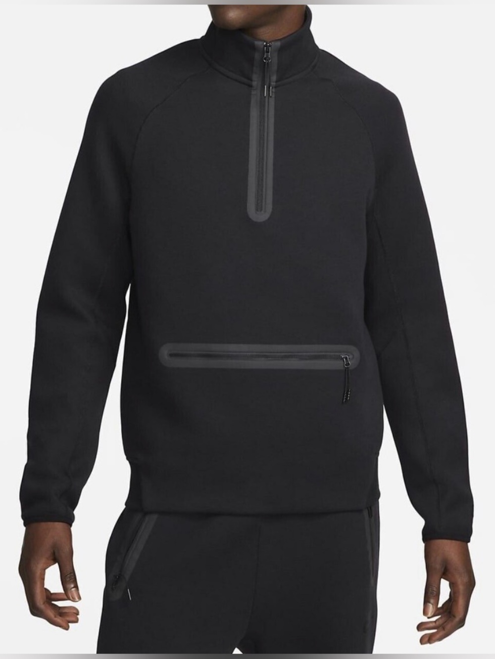 NWT Nike Sportswear Tech Fleece 1/2 Zip Sweatshirt  Black/Black'
